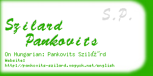 szilard pankovits business card